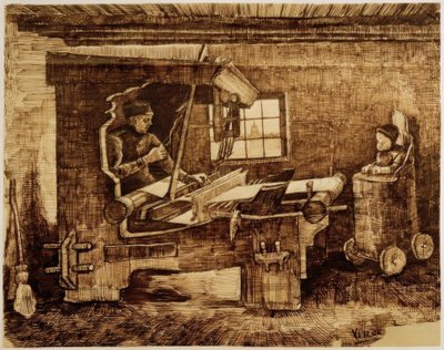 Weaver with a Toddler in a High Chair by Vincent van Gogh